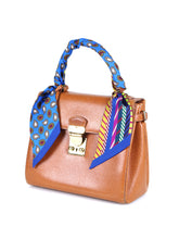 PIPER printed silk electric blue bandeau scarf